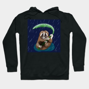 Slow Loris In the Rain Hoodie